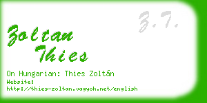 zoltan thies business card